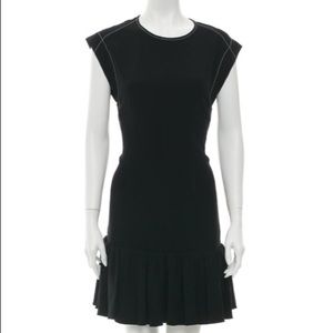 Derek Lam Sheath Dress Black Ruffle Hem